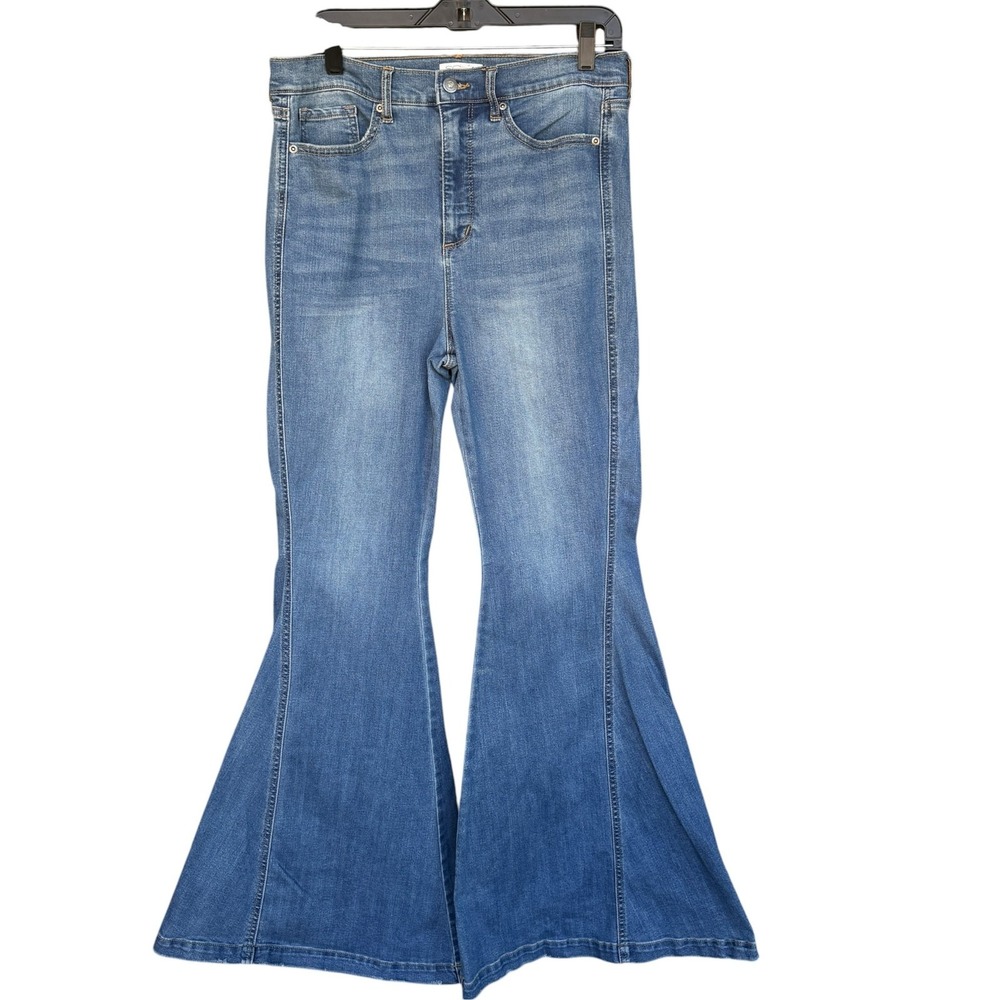 Sofia Jeans By Sofia Vergara Womens 12 High Rise Melisa Mega Flare Stretch Denim